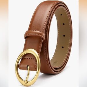 Tan Belt with Gold Buckle